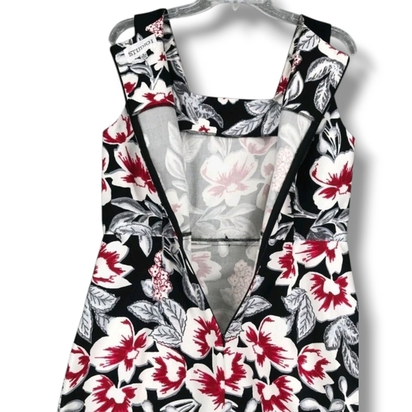 Studio 1 women's black floral zip-up midi dress  - size 14 - Picture 8 of 10